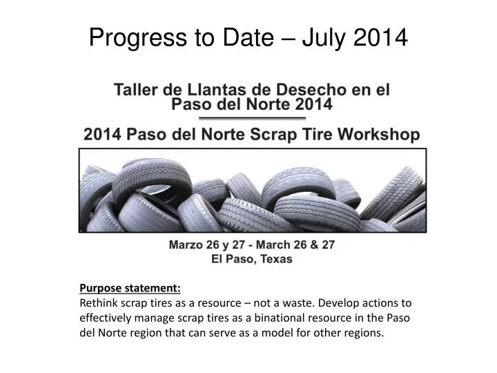 progress to date july 2014