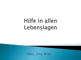 hilfe in allen lebenslagen
