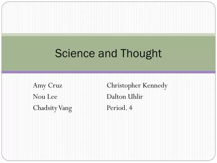 science and thought