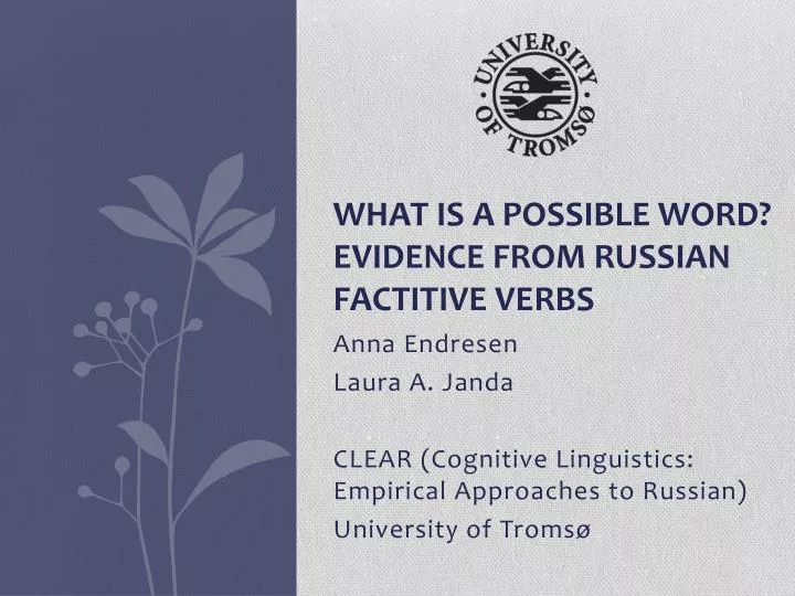 what is a possible word evidence from russian factitive verbs