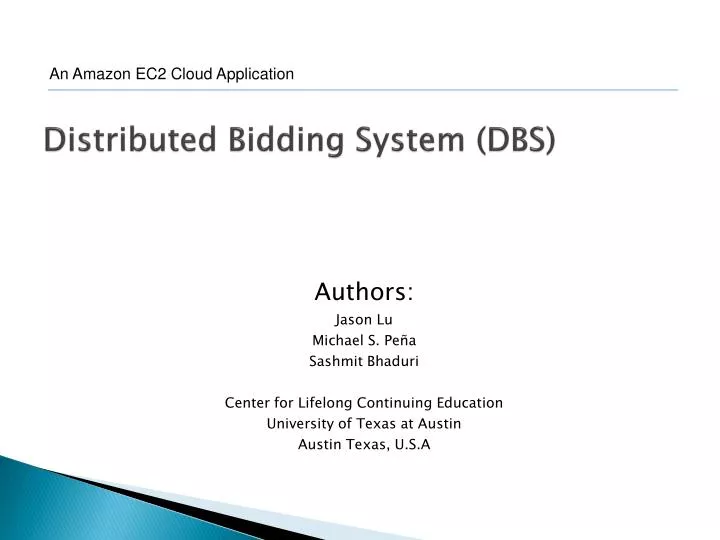distributed bidding system dbs