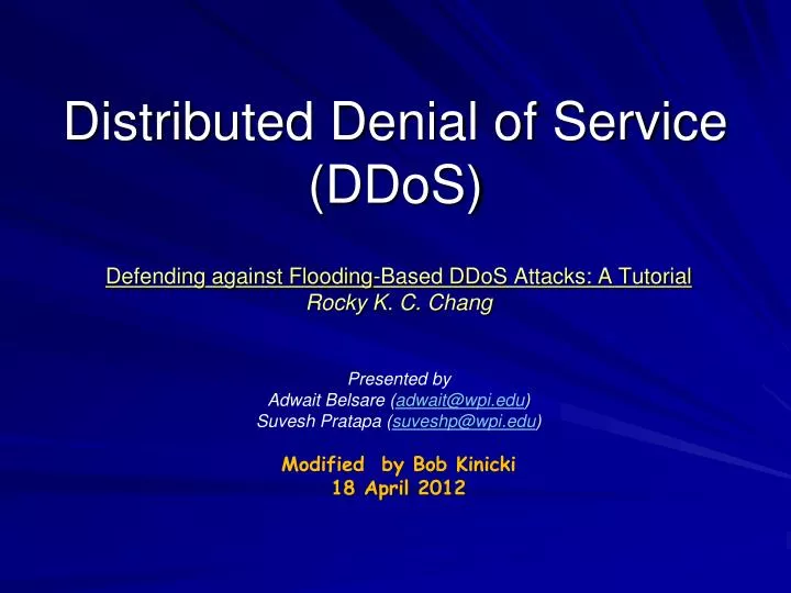 distributed denial of service ddos