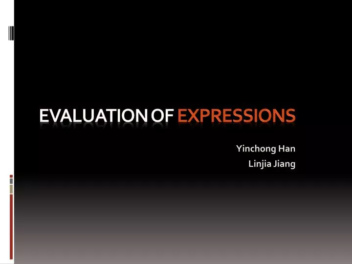 evaluation of expressions