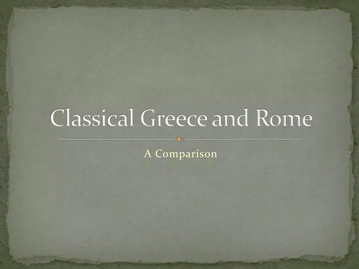 classical greece and rome