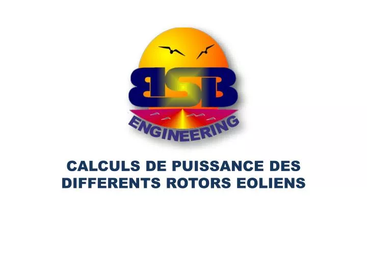 calculs de puissance des differents rotors eoliens