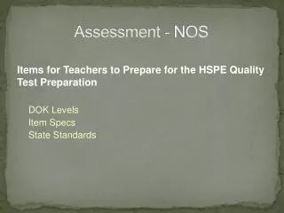 Assessment - NOS