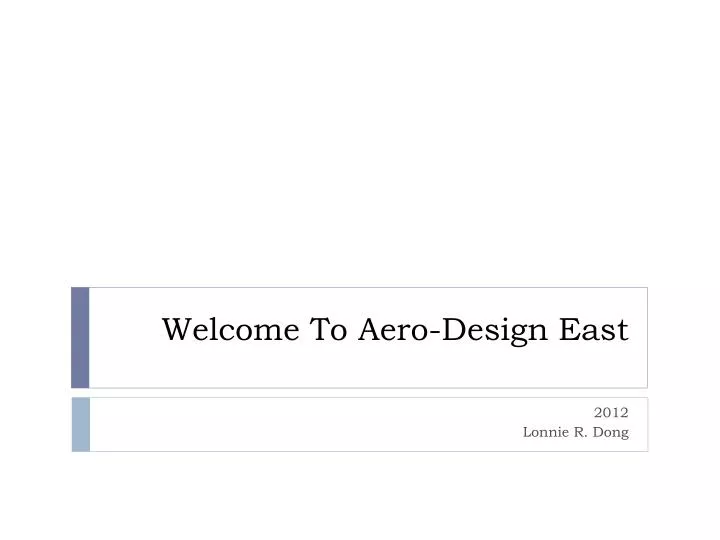 welcome to aero design east