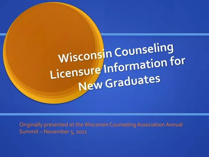 wisconsin counseling licensure information for new graduates