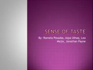 Sense of Taste