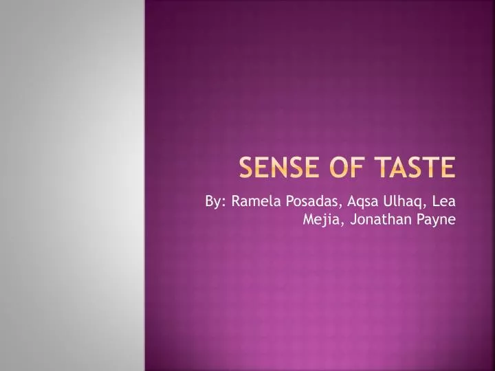 sense of taste