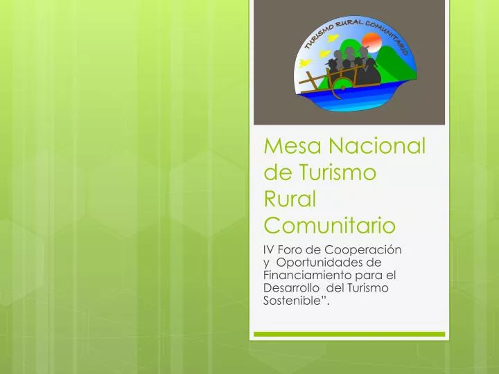 mesa nacional de turismo rural comunitario