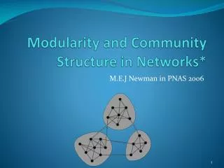 Modularity and Community Structure in Networks*