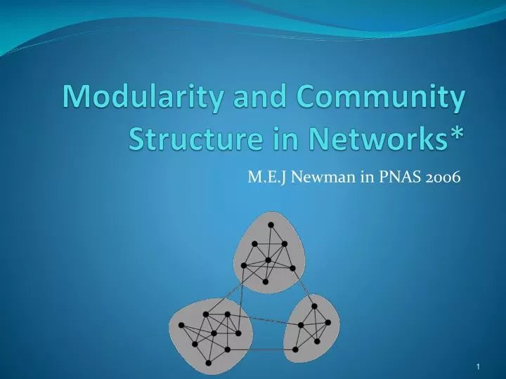modularity and community structure in networks