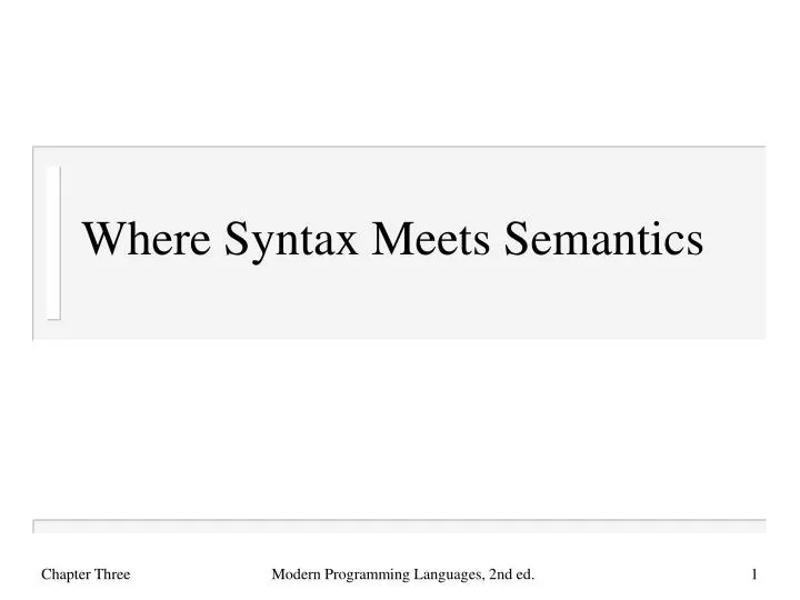 where syntax meets semantics