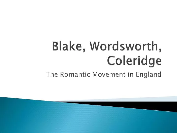 blake wordsworth coleridge