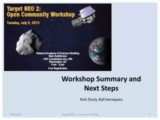Workshop Summary and Next Steps