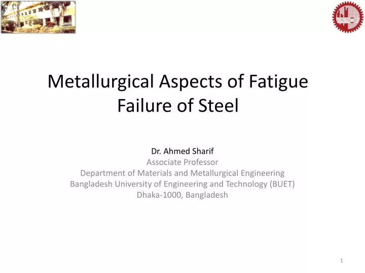 metallurgical aspects of fatigue failure of steel