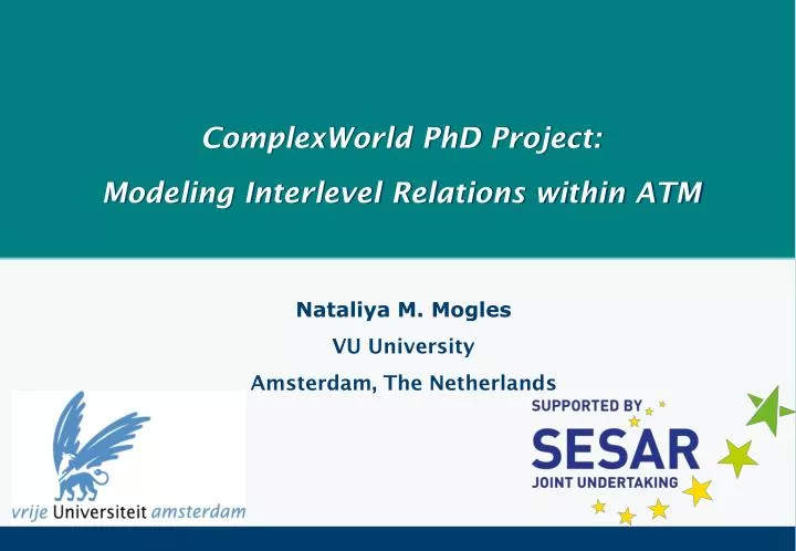 complexworld phd project modeling interlevel relations within atm