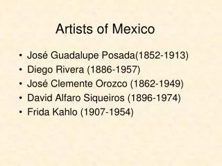 Artists of Mexico