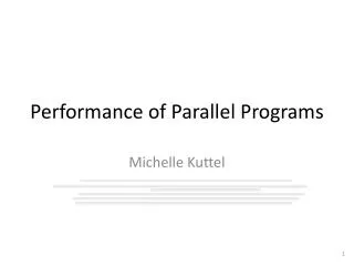 performance of parallel programs