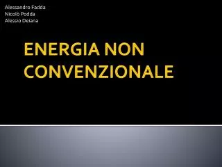 energia non convenzionale