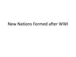 new nations formed after wwi