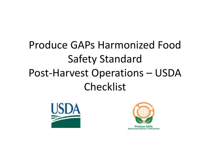 produce gaps harmonized food safety standard post harvest operations usda checklist