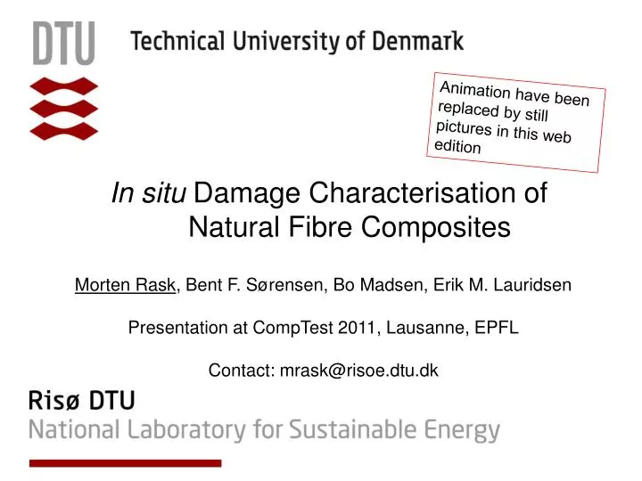 in situ damage characterisation of natural fibre composites