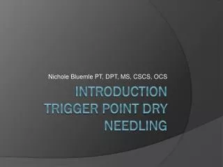 Introduction trigger point dry needling