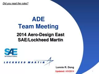 ADE Team Meeting