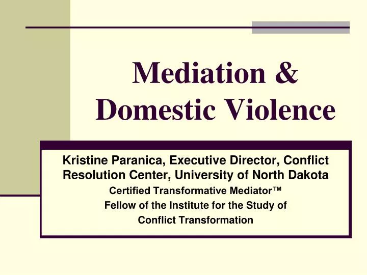 mediation domestic violence
