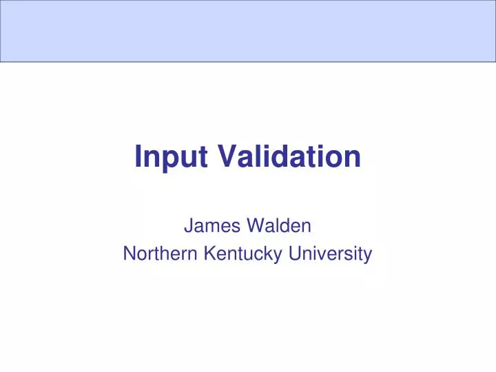 input validation