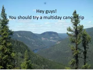 Hey guys! You should try a multiday canoe trip