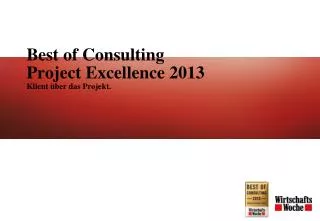 best of consulting project excellence 2013 klient ber das projekt