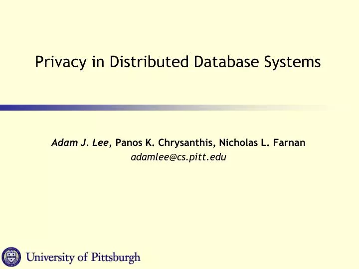 privacy in distributed database systems