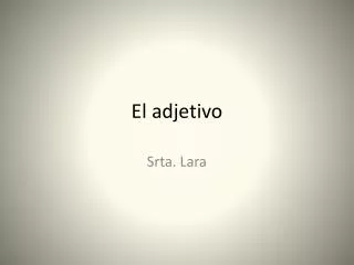 el adjetivo