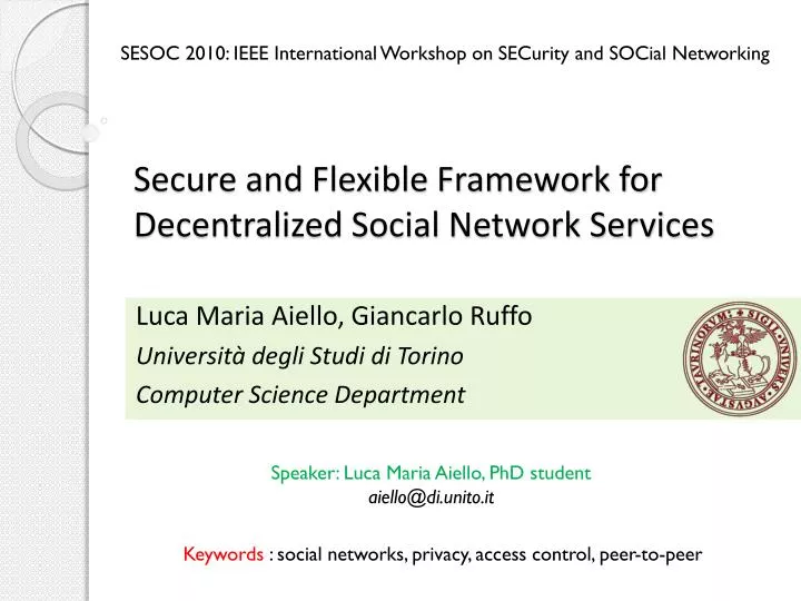 secure and flexible framework for decentralized social network services