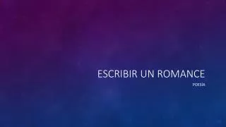 escribir un romance