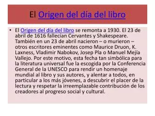 el origen del d a del libro