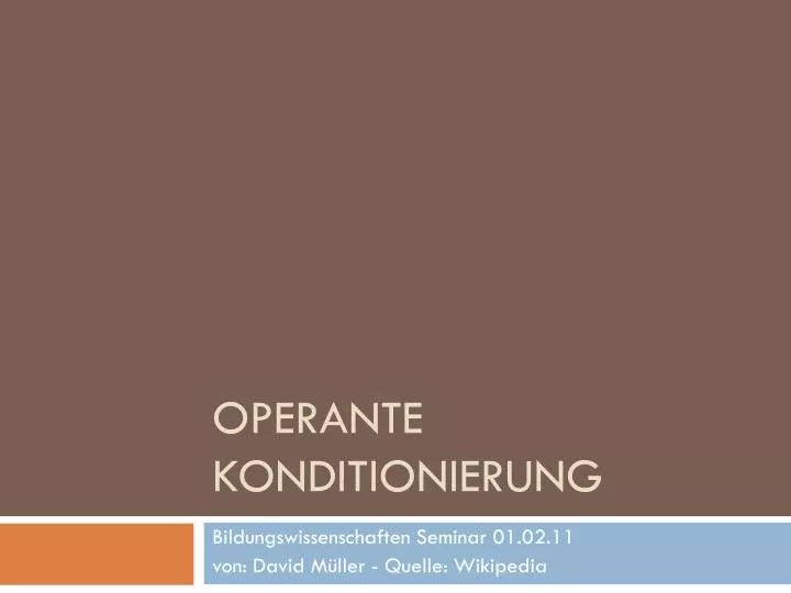 o perante konditionierung