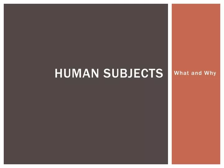 human subjects