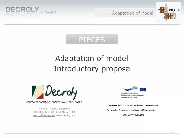 adaptation of model introductory proposal