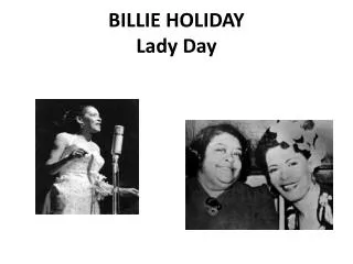 BILLIE HOLIDAY Lady Day