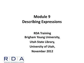 Module 9 Describing Expressions