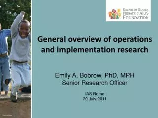 General overview of operations and implementation research