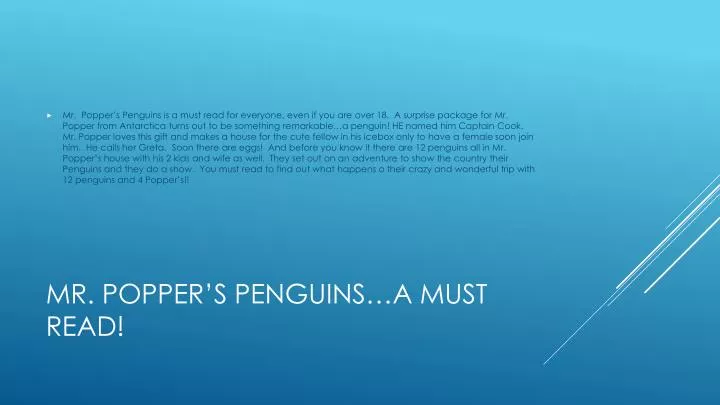 mr popper s penguins a must read