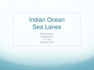 Indian Ocean Sea Lanes