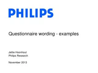 Questionnaire wording - examples