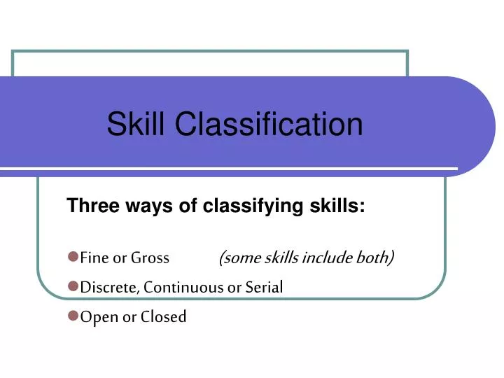 skill classification
