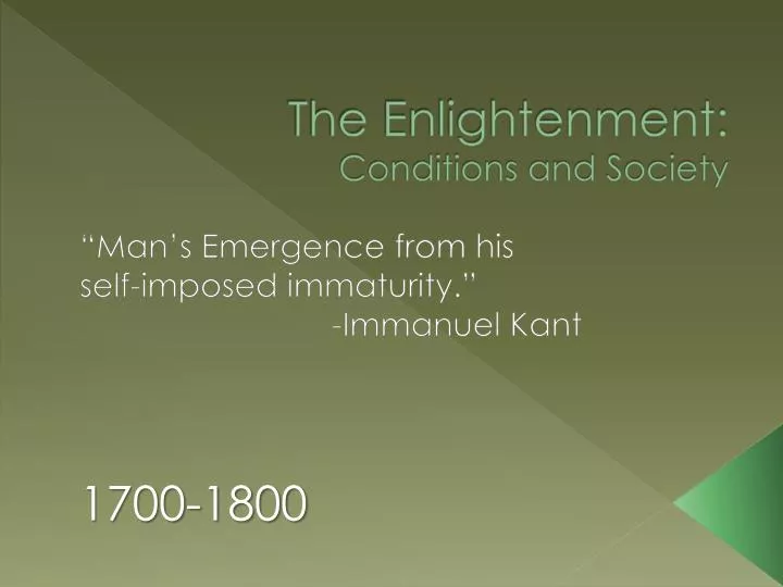 the enlightenment conditions and society